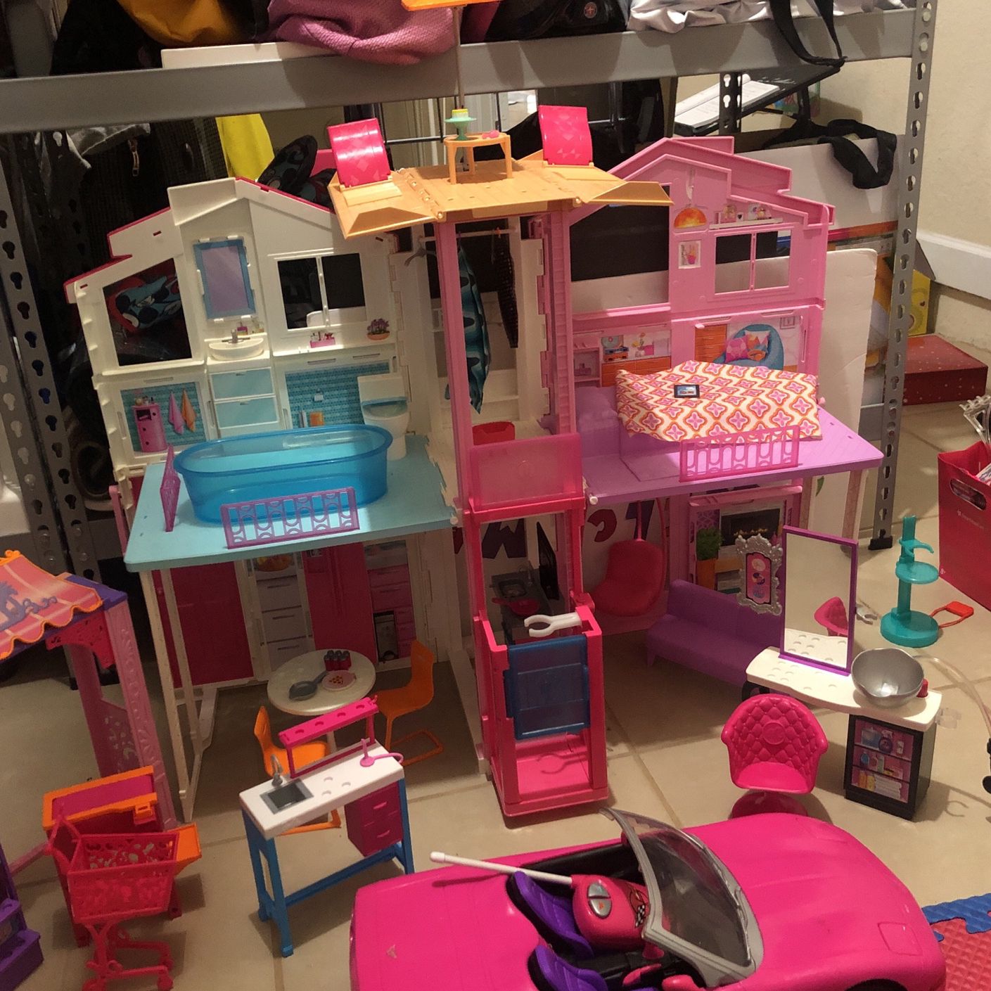 Barbie Playhouse 3 Story, Car, Supermarket, Clinic Care and Beauty Spa