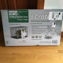 iCrate Medium DD 30" Metal Wire Dog Training Kennel Crate Carrier