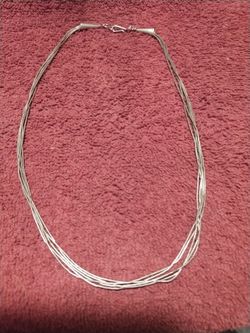 5 strand liquid silver choker