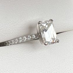 For Trade / Barter Emerald Cut Diamond ring w/ diamond embedded band