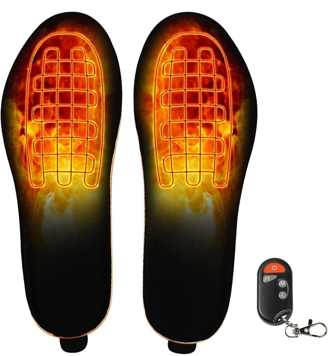 Heated Insoles with Remote Control Rechargeable Eletric Heated Shoes Boots Inserts(Small)