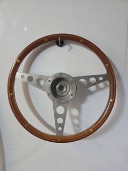 15 inch Vintage Wood  Steering Wheel Vilem B Haan Butler England European Sports Cars MG