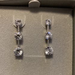 Zales Sterling Silver Drop Down Earrings 