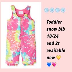 Toddler Snow bib Size 18-24m And 2t Available New $25 🙅🏻‍♀️ Firm Cash Or Zelle ONLY 
