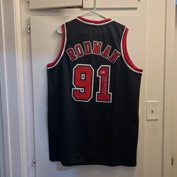 Dennis Rodman Autographed Chicago Custom Jersey Beckett Certified 