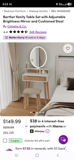Vanity with working light up mirror