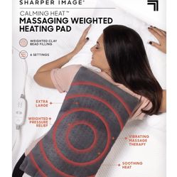 Brand New Sharper Image Calming Heat Deluxe Massaging Weighting Heating Pad 