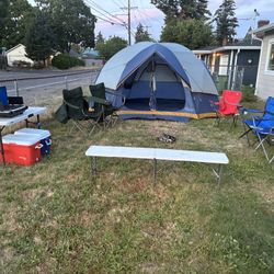 Complete Family Camping Bundle – Tent, Chairs, Coolers, Table & More 