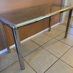 Chrome And Glass Console Table