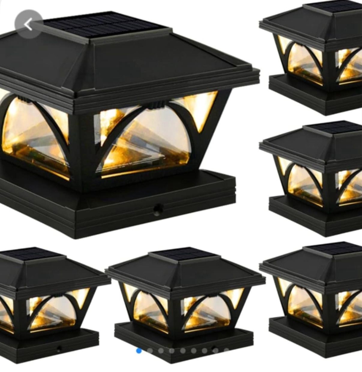 NEW Solar Post Cap Lights Outdoor for 4x4 5x5 Vinyl Wood Fence IP65 Waterproof, Deck Post Light Solar Yards Garden Patio Backyard Outside, 6 Pack