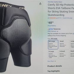 New! Cienfy 3D Hip Protective Padded Shorts, 2XL