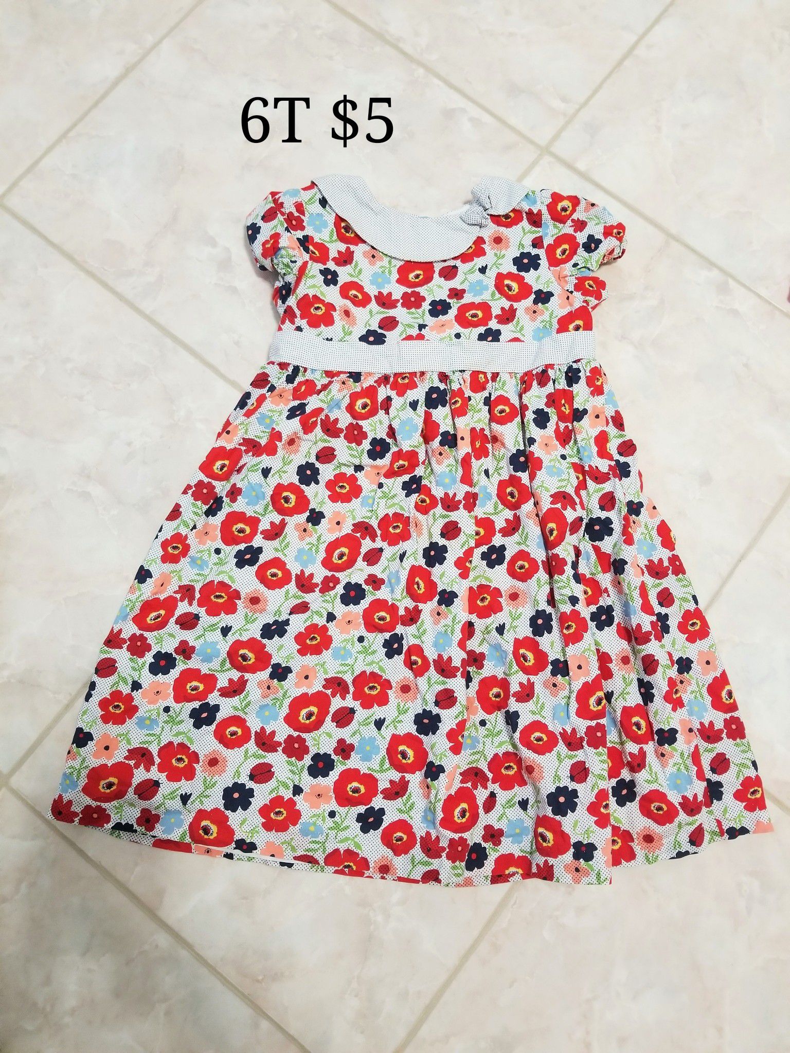 6T Janie and Jack flower dress for girls