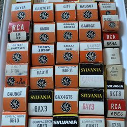 Lots of vintage new and used vacuum tubes