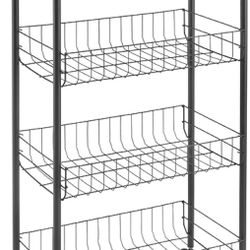 Metal shelf 4 tier on wheels-Storage Cart for Home including Kitchen,Bathroom,Office etc.