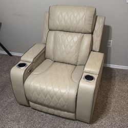 LED Electric Recliner Sofa W/ Storage/Cupholders/USB Charging Ports