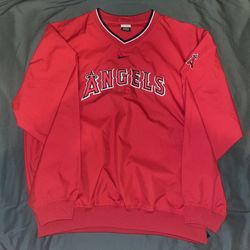 Nike Anaheim Angels V-Neck Bomber Pullover Jacket  - 100% Polyester 