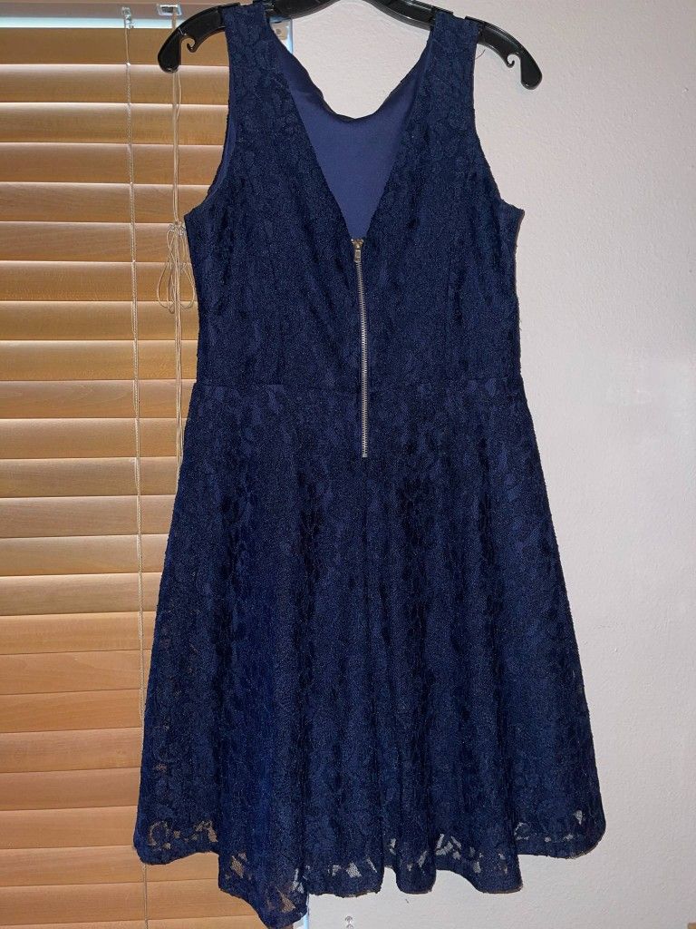 Elegant Navy Lace Dress
