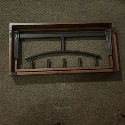 NEW Executive Hanging Wall Mount Valet Danish Mid Century Folding Solid Walnut