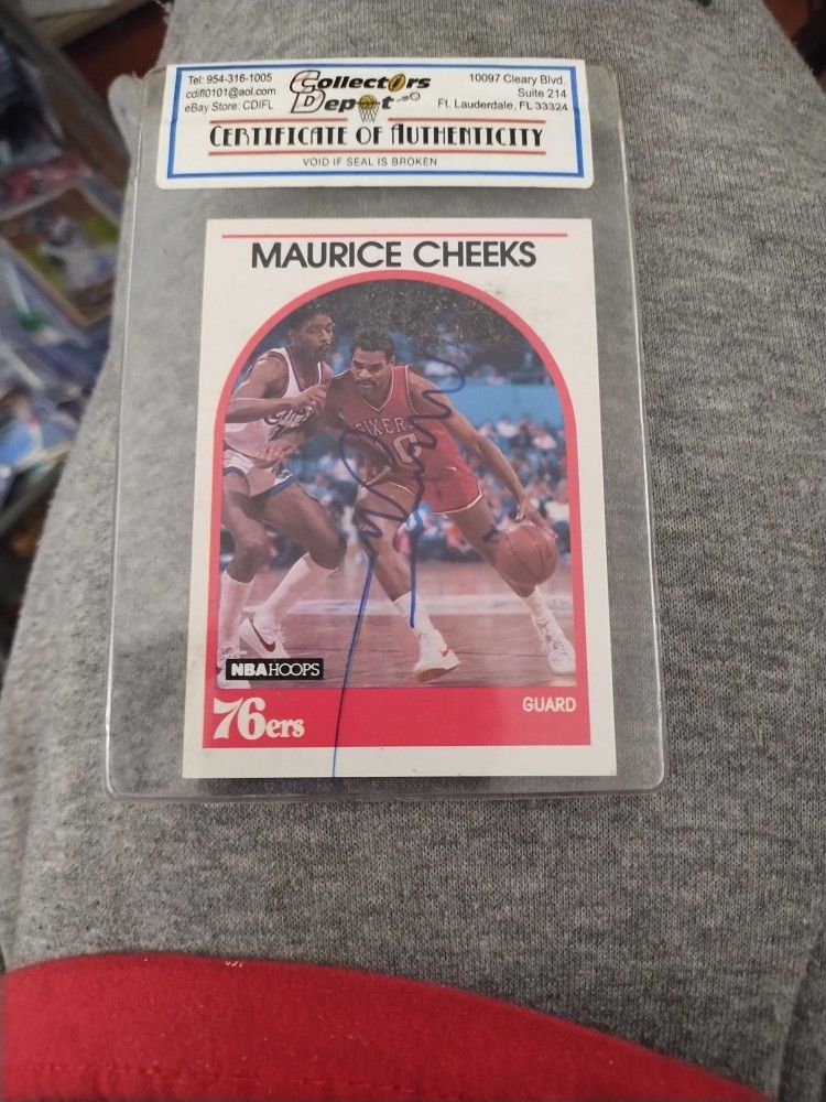 1988-89 Maurice Cheeks Auto With COA