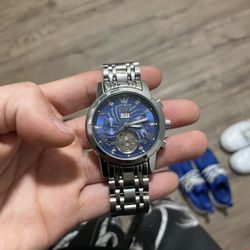 OLEVES Silver Crown Watch Men