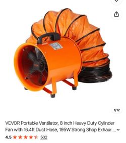 New Portable Ventilator Fan 8in READ DESCRIPTION