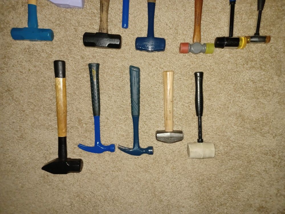 These Cleaned up HAMMERS,THIRTEEN AND HEAVY CHISEL