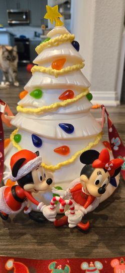 Disney Parks Mickey and Minnie Mouse Christmas Tree Popcorn Bucket