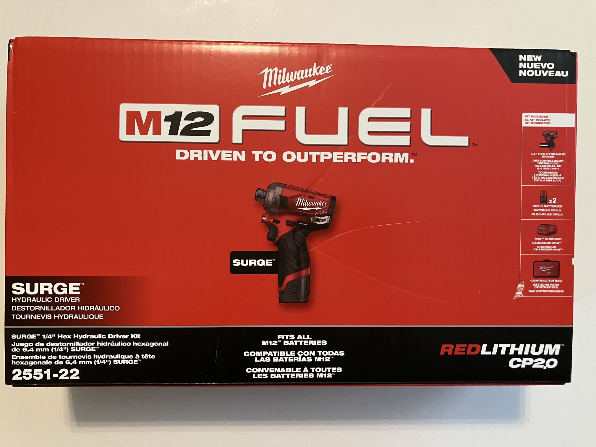 Milwaukee M12 Surge 1/4 Hex Impact Driver Kit