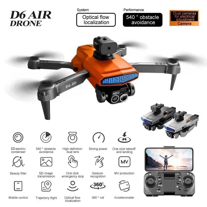 Drone Rc Quadcopter with 4k HD Fpv Camera Three Lens Wifi Remote Control Aerial Drone Multirotors Start Speed Circle Fly Altitude Hold Headless Mode