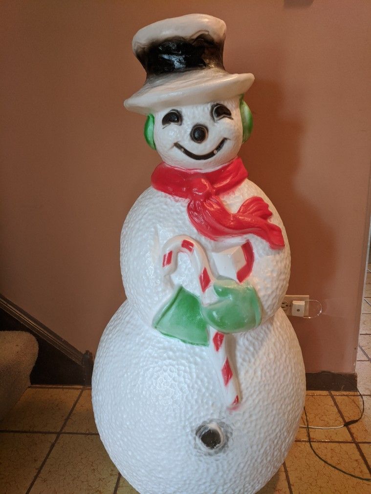 Lighted Blow Mold Snowman