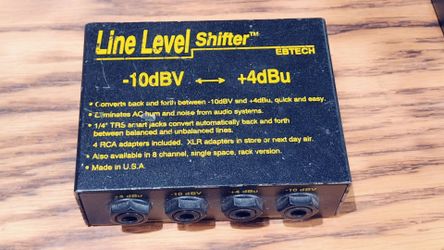 Ebtech Line Level Shifter (2-Channel) - Great for Studio/Live Audio Mismatch
