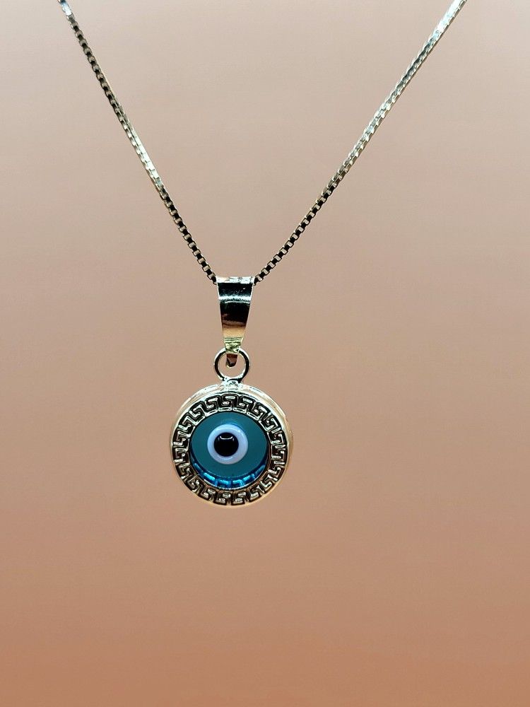 14k Yellow Gold Evil Eye Necklace 20\