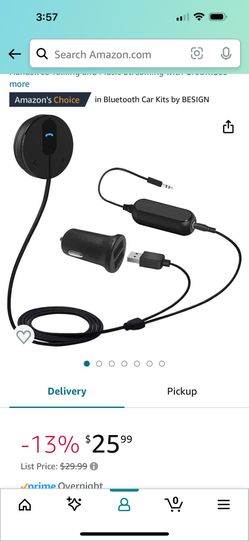 BESIGN BK01 Bluetooth Car Kit, Wireless Receiver for Phone Bluetooth Handsfree Talking and Music Streaming