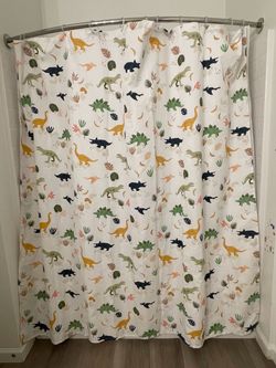 Dinosaur shower curtain kids bathroom decoration