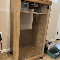 Wooden And Glass Storage Cabinet