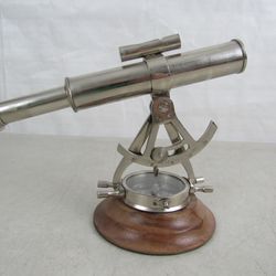 Nautical Maritime Alidade Theodolite Telescope & Compass 8 11/16" Length


