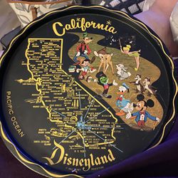 Disneyland Walt Disney Vintage California State Souvenir Serving Tray Platter 