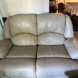 Tan Leather Couch And Recliner 