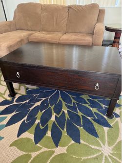 Dark wood coffee table