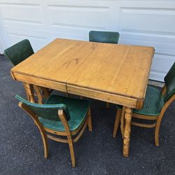 Vintage Oak Dining Table & Chairs