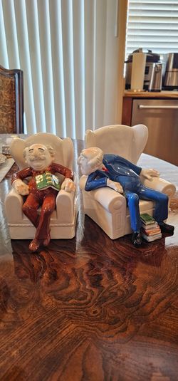 The Muppets Statler & Waldorf Ceramic Book Ends Vintage Rare Jim Henson Sigma / Collectible / Disney / Kermit / Unique / Disneyland / Man Cave / Decor
