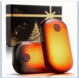 Pocket Size Hand Warmers Rechargeable, 2 Pack Electric Hand Warmers for 24H 3 Settings Fast Heating Handwarmers Up to 131℉, Magnetic Hand Warmer Porta