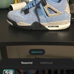 University Blue Jordan 4’s 