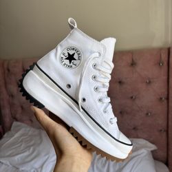 White Converse Plataform