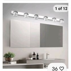 6 Crystal Lights Bathroom Light Fixture 