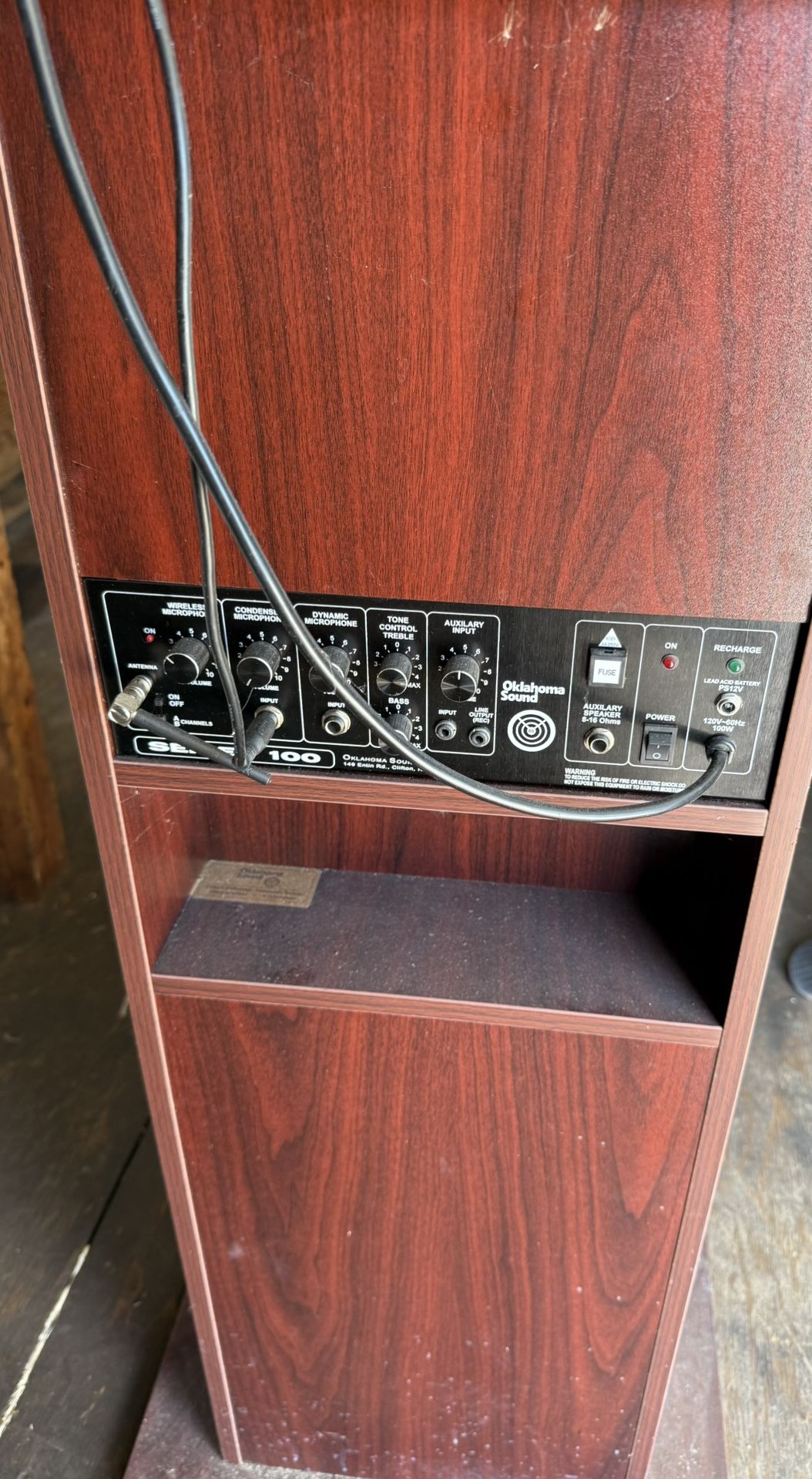 Wood Podium Stand With Microphone