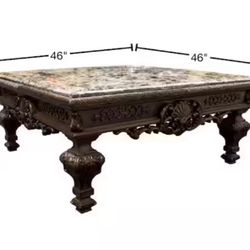Andrew Marble-Top Square Traditional 46 in. Coffee Table Cherry