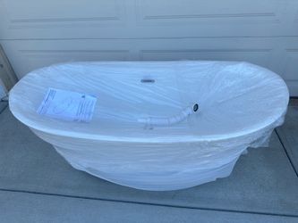 60”x29” Allen and Roth Canberra white  stand alone tub