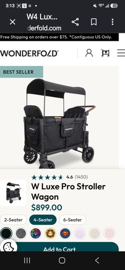 WonderFold W4 Luxe Pro 4-Seater Stroller Wagon
