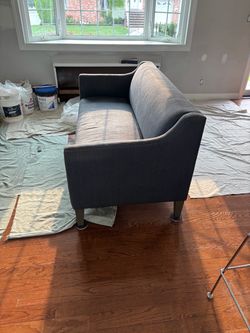 Crate and barrel couch blue sofa